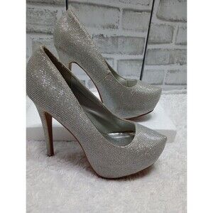 Le Miu Women's Elsa-B Stiletto Heel Shoes Silver  8